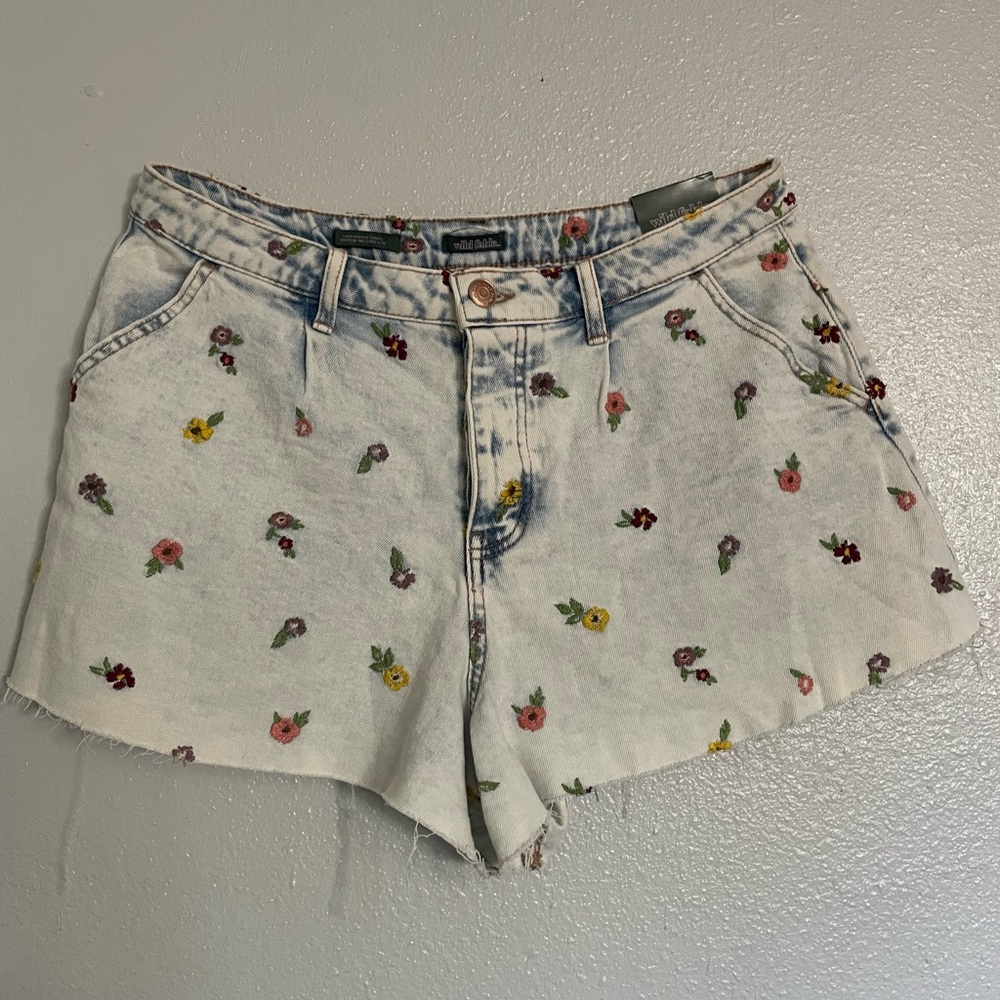 Wild Fable Floral Print Jean Shorts